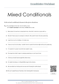 Mixed Conditionals Worksheet | photocopiables
