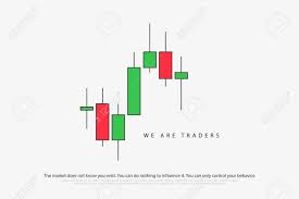 Stock Chart Logotype With Japanese Candles Pattern Vector Currencies
