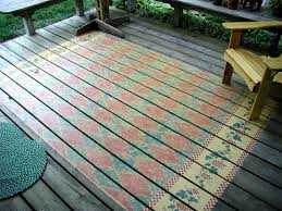 rug stenciled on an outdoor deck