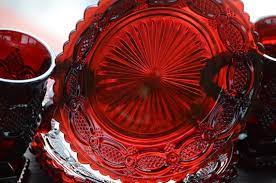 Avon Cape Cod Ruby Red Glasses Plates