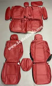Custom Cardinal Red Leather Seat Covers