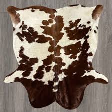 brown white cowhide rug co5141