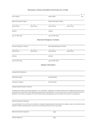 Babysitter Emergency Contact Form Template Medical Release Forms