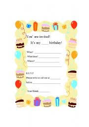 birthday party invitation card