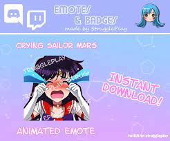 Animated Sailor Mars Emote I Crying - Etsy