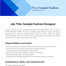 sle fashion job description template
