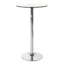 Glass Poseur Table With Chrome Circular