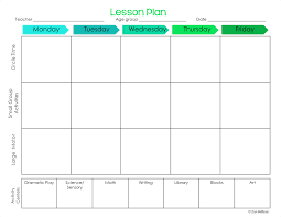 Lesson Plan Format For Preschool Teachers Printable Plans Weeklys