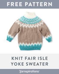 Free Knitting Pattern Bernat Super Value Knit Fair Isle