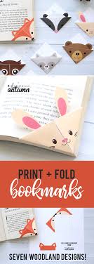 Diy Woodland Animals Origami Bookmarks Print Fold Its