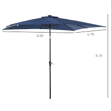 Outsunny 9 X 7 Patio Umbrella Outdoor