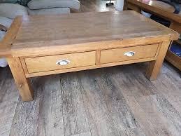 Large Oak Coffee Table With 4 Drawers