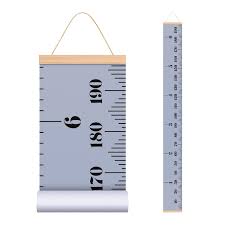 Ehznzie Baby Height Growth Chart Ruler For Kids Wall Wood Frame And Canvas Room Decoration 79 X 7 9 Inches Grey