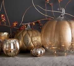 Linen Glass Pumpkin Candle Holder