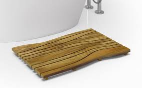 waterproof teak bath shower floor mat