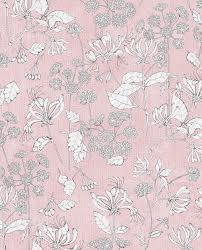 flower wallpaper pink matte non woven