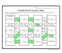 Completing The Square Riddle And Maze