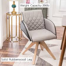 Wide selection of classic and modern design! Kinwell Swivel Armchair Contemporary Fabric Stitching Pu Accent Chairs Dining Chairs Rhombus Grid Back With Sturdy Oa Dining Chairs Luxury Home Furniture Chair