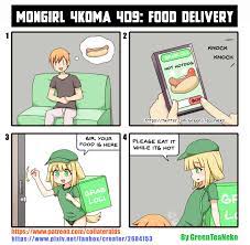 Food Delivery / GreenTeaNeko :: GreenTeaNeko :: Смешные комиксы  (веб-комиксы с юмором и их переводы) :: разное / картинки, гифки,  прикольные комиксы, интересные статьи по теме.