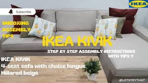 ikea kivik 4 seat sofa with chaise