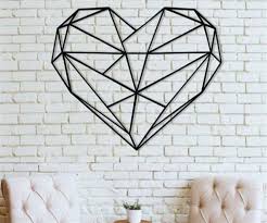 metal wall art geometric heart