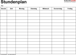 Muster betrieblicher ausbildungsplan zu kapitel 2.2 zu: Stundenplan Vorlagen Excel Zum Download Ausdrucken Kostenlos