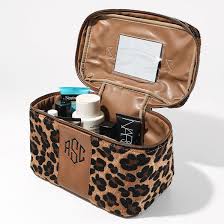 personalized leopard train case