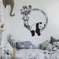 Cute Panda Bamboo Wall Decal