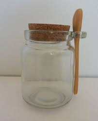 Glass Jar Cork Lid Wooden Spoon 8oz