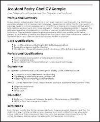 Pastry Chef Job Requirements Pastry Chef Resume Template Best Ideas