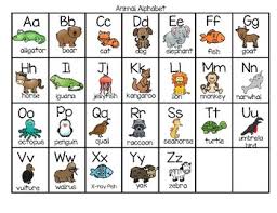 Animal Alphabet Chart In Color And B W Free