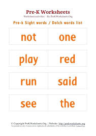 Sight Words For Pre K Flashcards Sight Word Dolch Sight Words Pre