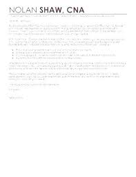 Certified Nursing Assistant Cover Letter Template Examples