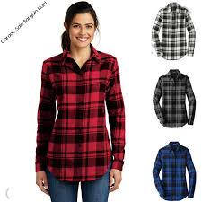 Details About Ladies Womens Plaid Flannel Shirt Tunic Xs S M L Xl Xxl 3xl 4xl Port Authority