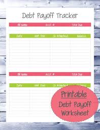 Debt Payoff Tracker Worksheet Printable By Mariereneecreations Pay