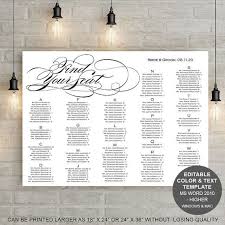 Printable Wedding Seating Chart Template Find Your Seat