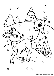 Please, meet rudolph — the leading deer of santa's sleigh. Rudolph And Clarice Running In Snow Color Page Rudolph Coloring Pages Deer Coloring Pages Coloring Pages