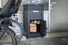 Smart parcel drop box with dual door front and rear access, secure dark grey parcel delivery box that will safely receive large parcels and mail in your absence. Behind The Dcr Cave How I Made A Smart Package Delivery Box Dc Rainmaker