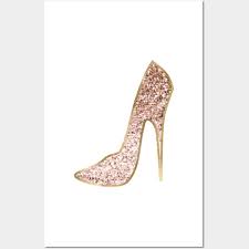Shoe Rose Gold Glitter High Heel