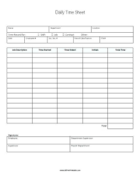 Printable Time Sheet Template Daily Record Excel Templates