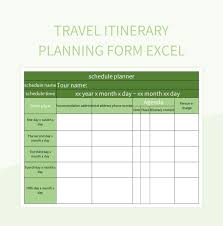 free itinerary templates for google