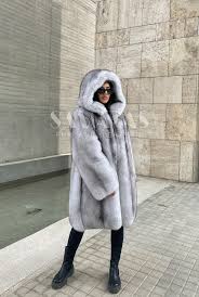 Full Skin Blue Fox Fur Jacket Coat Fur