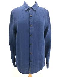 Details About Carbon 2 Cobalt Shirt Medium 100 Linen Blue