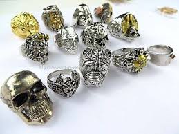biker rings for men rings 15pcs skull