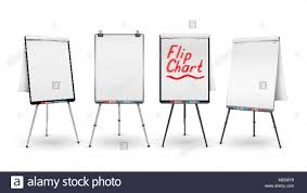 Flip Chart Set Vector Office Whiteboard For Business