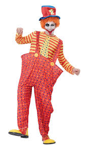 Mens Clown With Red Hoop Trousers Fancy Dress Costume Childrens Party Outfit