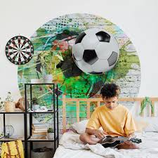 Round Wall Mural Colorful Sport