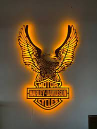 Led Harley Davidson Eagle Metal Logo