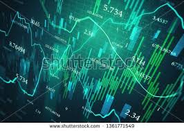Stock Photo Creative Glowing Forex Chart Wallpaper With