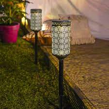 Solar Pewter Moroccan Stake Light 2 Pack